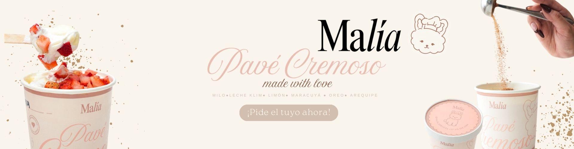 banner pave cremoso, sabores